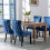 (Blue) Lux Velvet Tufted Kitchen Dining Chairs Set of 2 2