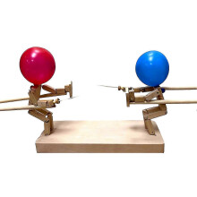 Creative agility game balloon tying handmade wooden fencing puppet