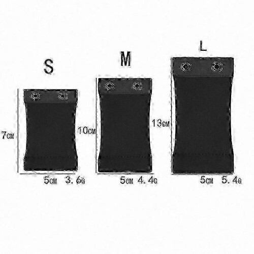 (Black) Cotton Body Extender with 2-Row Hook and Button for Shapewear 1