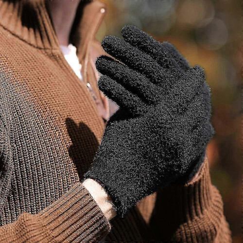 Ladies Winter Touch Screen Gloves Chenille Thermal Cable Knit