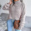 (L, PINK) Womens Winter Solid Turtleneck Balloon Long Sleeve Sweaters Pullover Outerwear 1