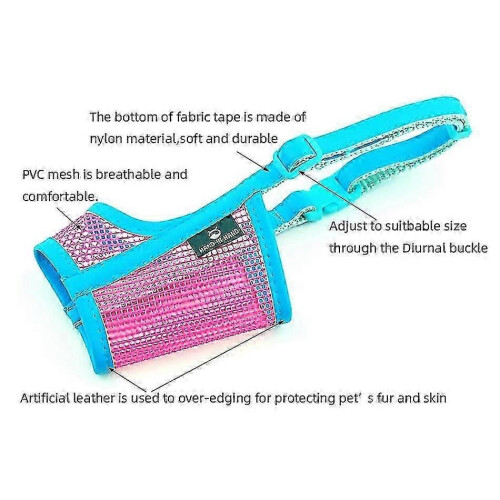 (3XL, Pink) Dog Muzzle,adjustable Nylon Mesh Muzzle For Small Medium Large Dogs,prevent Biting Chewing And Licking 1