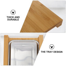 Wood Cutting Board Household Steak Kitchen Tools with Drawer Tray Vegetables Serving Tray