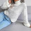 (L, WHITE) Womens Winter Solid Turtleneck Balloon Long Sleeve Sweaters Pullover Outerwear 4