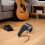 3pcs Adjustable Khaki PU Leather Guitar Strap Bundle with Pick Holder Perfect Accessory for Acoustic 1