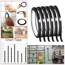Whiteboard Pinstripe Tape 12 Rolls 1/8Inch Thin White Board Dry Erase Gridding Tape (Black)