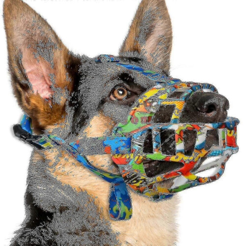 (3, Graffiti) 2025 Dog Muzzle, Silicone Basket Muzzle For Small Medium Large Dogs, Soft Cage Muzzle Prevent Biting Chewing, Allow Drinking Panting, TA