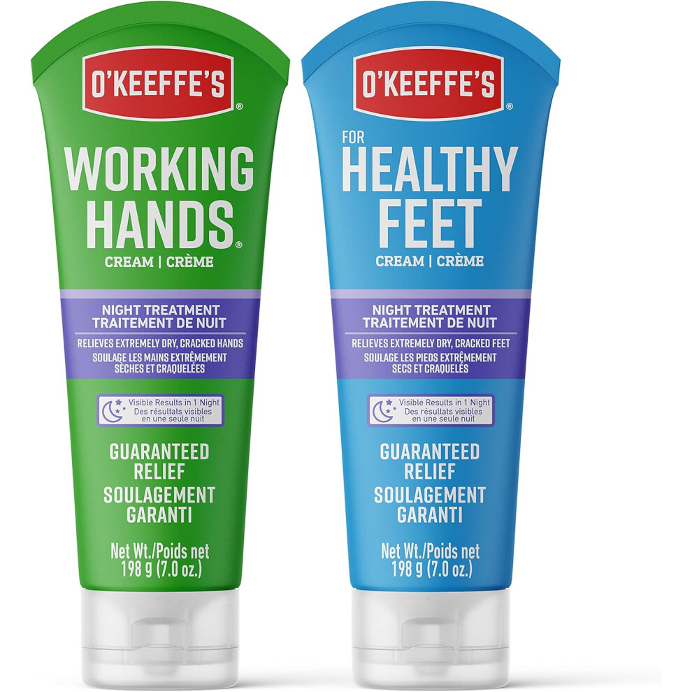 O'keeffe's Working Hands Night Treatment Hand Cream And Healthy Feet Night Treatment Foot Cream, 7 Ounce Tube