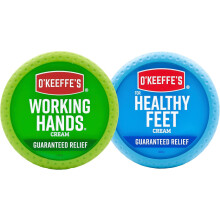 O'Keeffe's Working Hands Hand Cream (3.4 oz Jar) and Healthy Feet Foot Cream (3.2 oz Jar) - Repairing Skincare for Extremely Dry, Travel Size