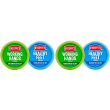 O'Keeffe's Working Hands Hand Cream (3.4 oz Jar) and Healthy Feet Foot Cream (3.2 oz Jar) - Repairing Skincare for Extremely Dry, Travel Size, 4 Pack