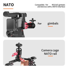 360 Omnidirectional 17mm   Swivel Plate NATO Slide Clamp 1/4 Thread Mount Quick Release for Mic Camera Cage