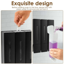 Vloeibare Zeepdispenser, Wandmontage, Drievoudige Douche-, Shampoo- en Conditionerdispenser voor Thuis, Hotel en Badkamer, Zonder Boren