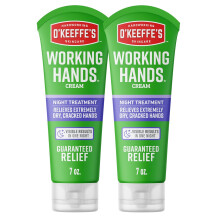 O'Keeffe's Working Hands Night Treatment Hand Cream for Extreme Dryness - 7 oz Tube (2 Pack) - Repairing Skincare for Cracked, Dry Hands