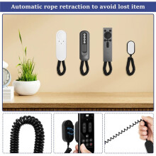 Magnetic Remote Control Holder Wall Mounted TV Air Conditioner Remote Storage with Spring Rope Cord for Home 6Pcs