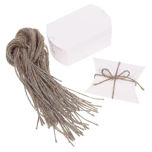 50 pcs Small Paper Pillow Gift Boxes with Ropes for Candy Packaging 1
