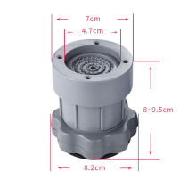 4PC Verstelbare Verhoog Wasmachine Anti Vibratie Pad Schok Antislip Voeten Mat Koelkast Vloer Meubels Protector-Grijs