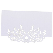 60pcs Lace Wedding Table Name Place Cards Personalised Reception Decoration with White Lace Pattern Cardstock for Wedding Favors,Party