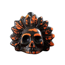 (Orange and Black Feather) Aztec Death Whistles-Imitates human scream- Loudest Scream!!