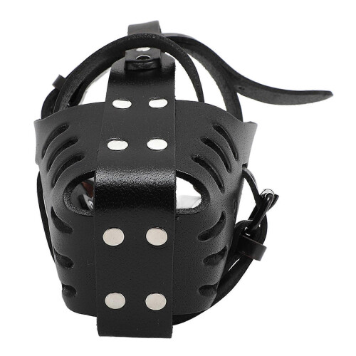 Dog Muzzle Adjustable Fit Comfortable Faux Leather Basket Muzzle for Anti Barking Anti Chewing 1