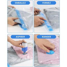 8 Bolsas de Sellado Acuum para Ropa, Edredones, Ropa de Cama, Bolsas de Almacenamiento Al Vacío Reutilizables para Ropa, Edredones, Ropa de Cama