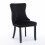 (Black) Lux Velvet Tufted Kitchen Dining Chairs Set of 2 8