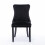(Black) Lux Velvet Tufted Kitchen Dining Chairs Set of 2 9