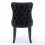 (Black) Lux Velvet Tufted Kitchen Dining Chairs Set of 2 12