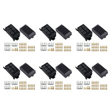 6X Caja De ReléS De Fusibles 5 Soportes De Fusibles 6 Soportes De Bloques De ReléS Caja De Fusibles De 12 V Para AutomóVil
