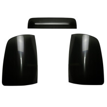 Conjunto de 3 Peças: Capa para Lanterna Traseira + Capa para Luz de Freio, Acabamento Fumê Preto, para Ram 1500 2500 2009-2018
