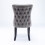 (Grey) Lux Velvet Tufted Kitchen Dining Chairs Set of 6 11