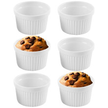 Cuencos para hornear de porcelana blanca 9 cm, 200 ml 6 uds.