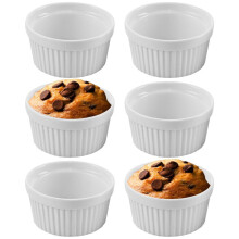 Cuencos para hornear de porcelana blanca 9 cm, 150 ml 6 uds.