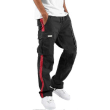 (X-Large, 19-red) Elastic Waist Cargo For Men Relaxed Fit Tactical Hiking Casual Work Trousers Drawstring Travel -ja