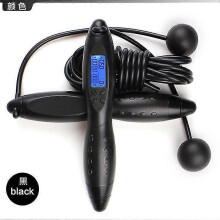 (Black) Skipping Rope, Speed Jump Rope Tangle-free Adjustable Rope Digital Jump Rope