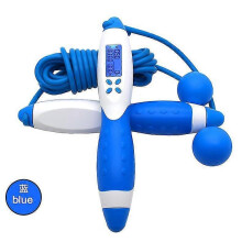 (Blue) Skipping Rope, Speed Jump Rope Tangle-free Adjustable Rope Digital Jump Rope