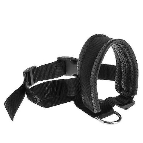 (XL) Adjustbale Dog Training Muzzle Prevents Biting & Chewing Soft Padded for Head Co