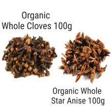 Organic Spice Combo of Whole Star Anise and Whole Cloves 100g Each
