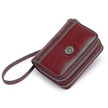 Wabjtam Small Wallet for Women, Rfid Cute Wallet with Zipper Coin Compact Bifold Purse Id Credit Card Holder Red