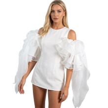 Breathable Lace Bridal Shoulder Wrap Ruffled Arm Sleeves For