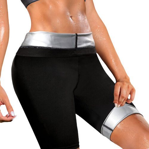 Short d'entraînement de Compression taille haute pour-Argent XXL