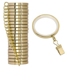 20 Premium Easy Glide Curtain Rings with Clips Metal Drapery Rings with Silent Nylon Inserts Curtain Rod Clips & Rings