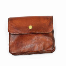 (Brown) 100% Genuine Leather Wallet For Men Women Vintage Handmade Short Small Men's Purse Card Holder With Zipper Coin Pocket Money Bag
