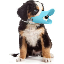 (Medium, Blue) T-Anti-bite Dog Muzzle, Cute Silicone Duck Mouth Shape Dog Mouth Cover With Adjustable Straps