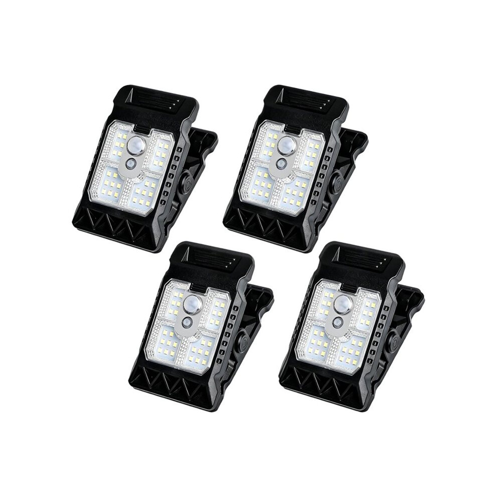 4 Pcs Solar Clip With Motion Sensor, Solar S Outdoor Water Proof, Multifunctional Clip Lamp For Garden Light 6031151165670