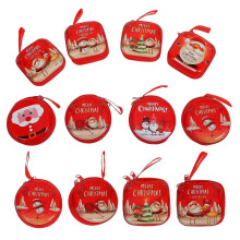 Christmas Storage Bag Tinplate Coin Purse for Small Gifts 12Pcs Set