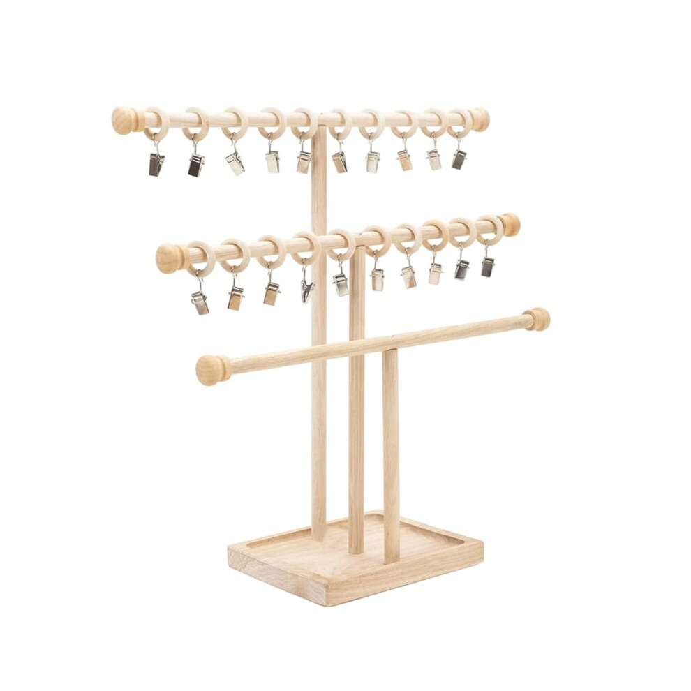 Headband Holder Stand Storage for Baby, 3 Tier Wooden Bows Organizer for Girls Hair Bows, Infant Hair Accessories