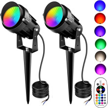 Faretto LED da Esterno RGBW A Bassa Tensione con Cambio Colore e Telecomando, 6W, Impermeabile, per Prato, Vialetto e Giardino.