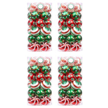 120 St Julbollsprydnader Röd Grön och Vit Hängande Julbollsdekorationer 6 cm för Julgran
