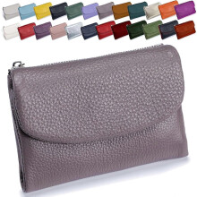Women's Genuine Leather Bifold Wallet with RFID Protection, Card Holder & Coin Purse – Compatible with All Cards