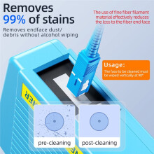 Fiber End Face Cleaning Box Pigtail Cleaner Cassette Fiber Wiping Tool Optical Fiber Cleaner Tools SC/ST/FC/LC White